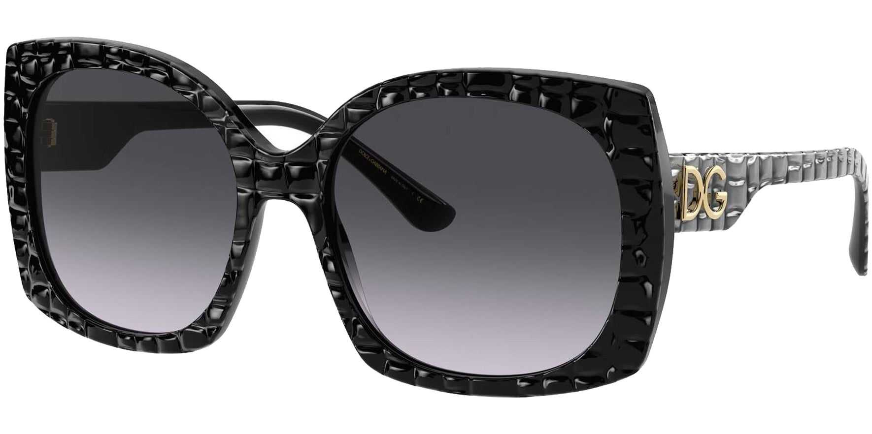 Dolce & Gabbana Black Textured Cocco Butterfly w/ Gradient Lens - Eyedictive