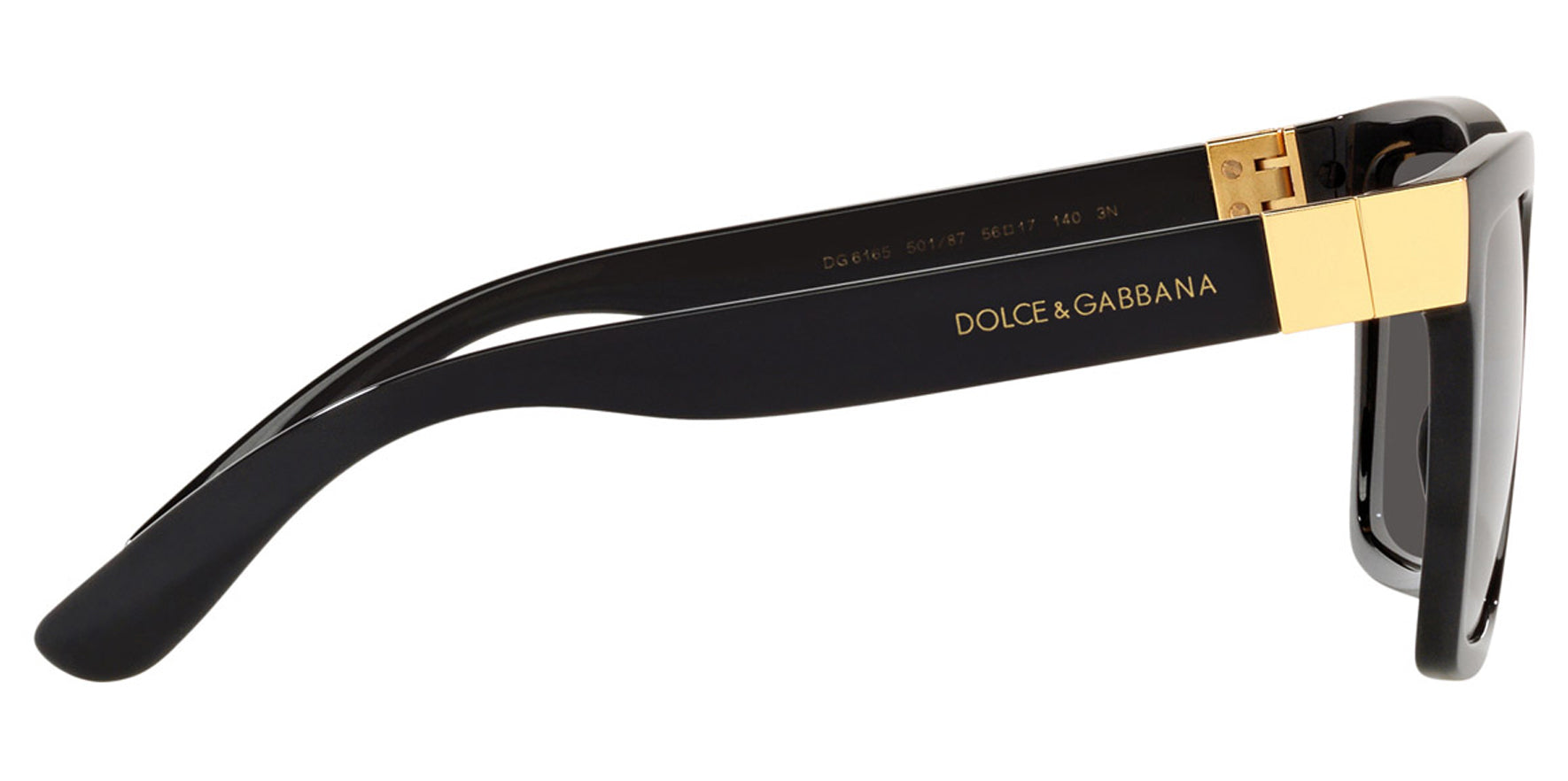 Dolce & Gabbana Black Square w/ Gold-Tone Accents - Eyedictive