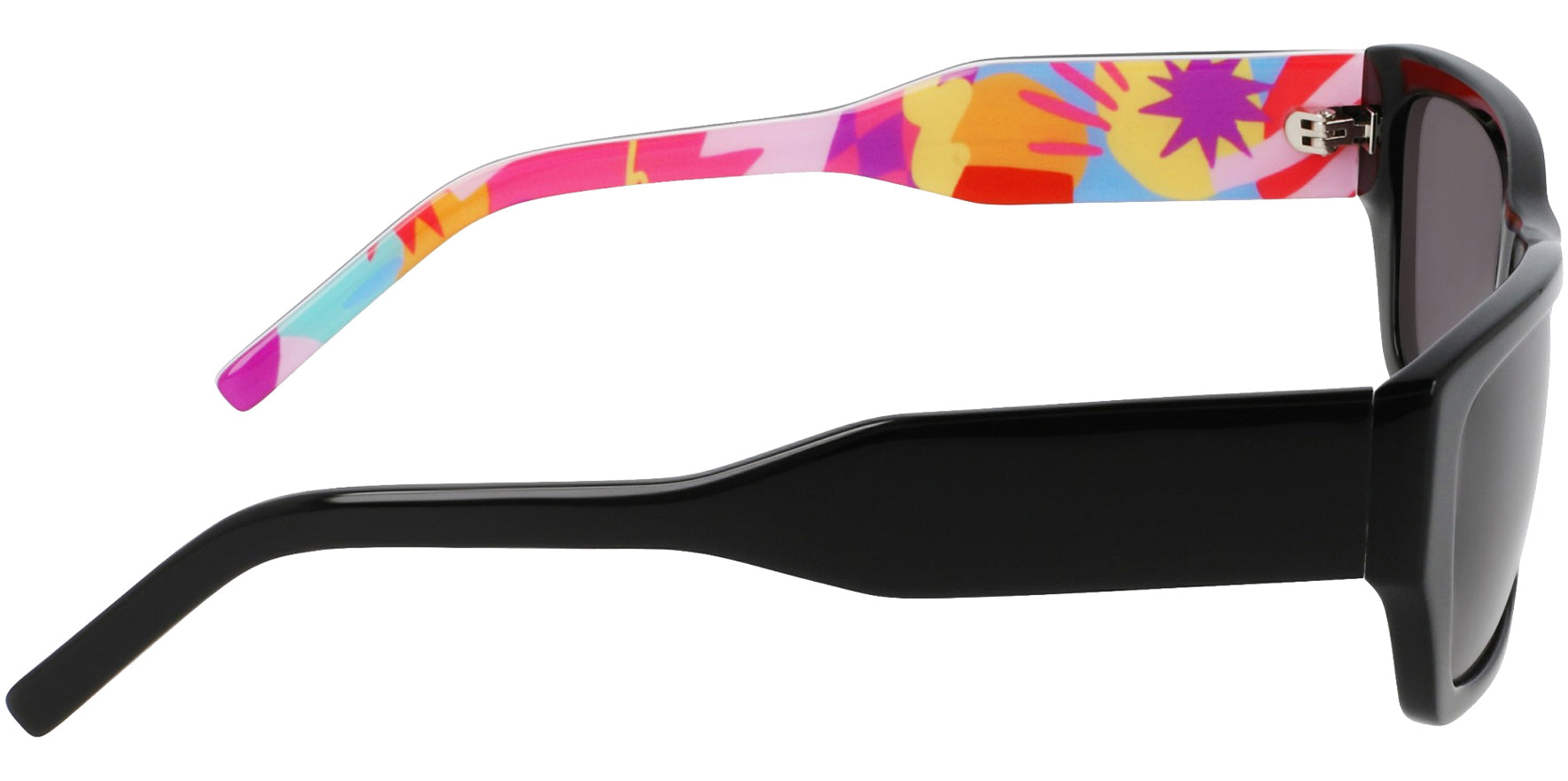 DKNY Black/Multi Color Classic Rectangle