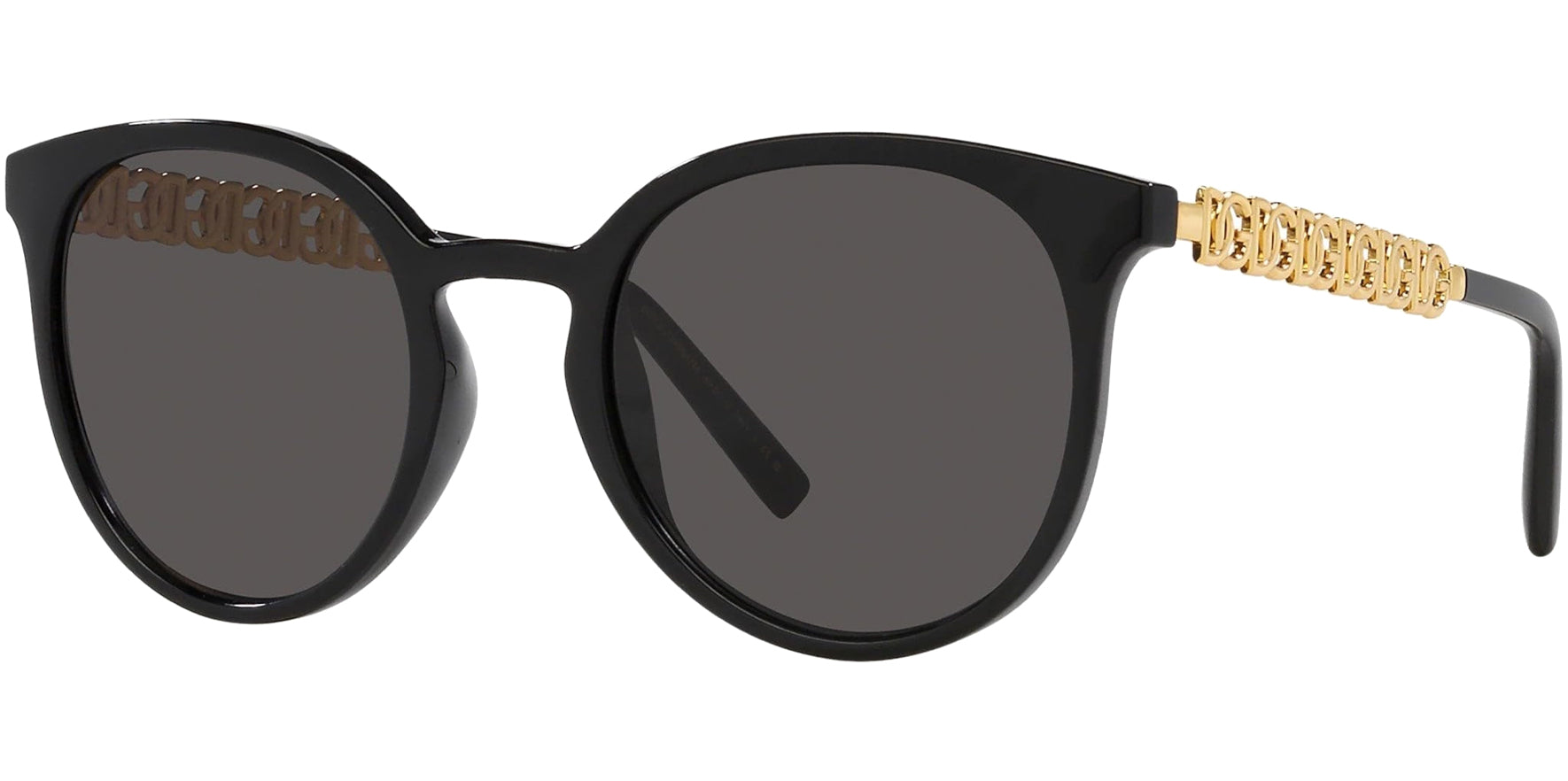 Dolce & Gabbana Black Round w/ Brand Temples
