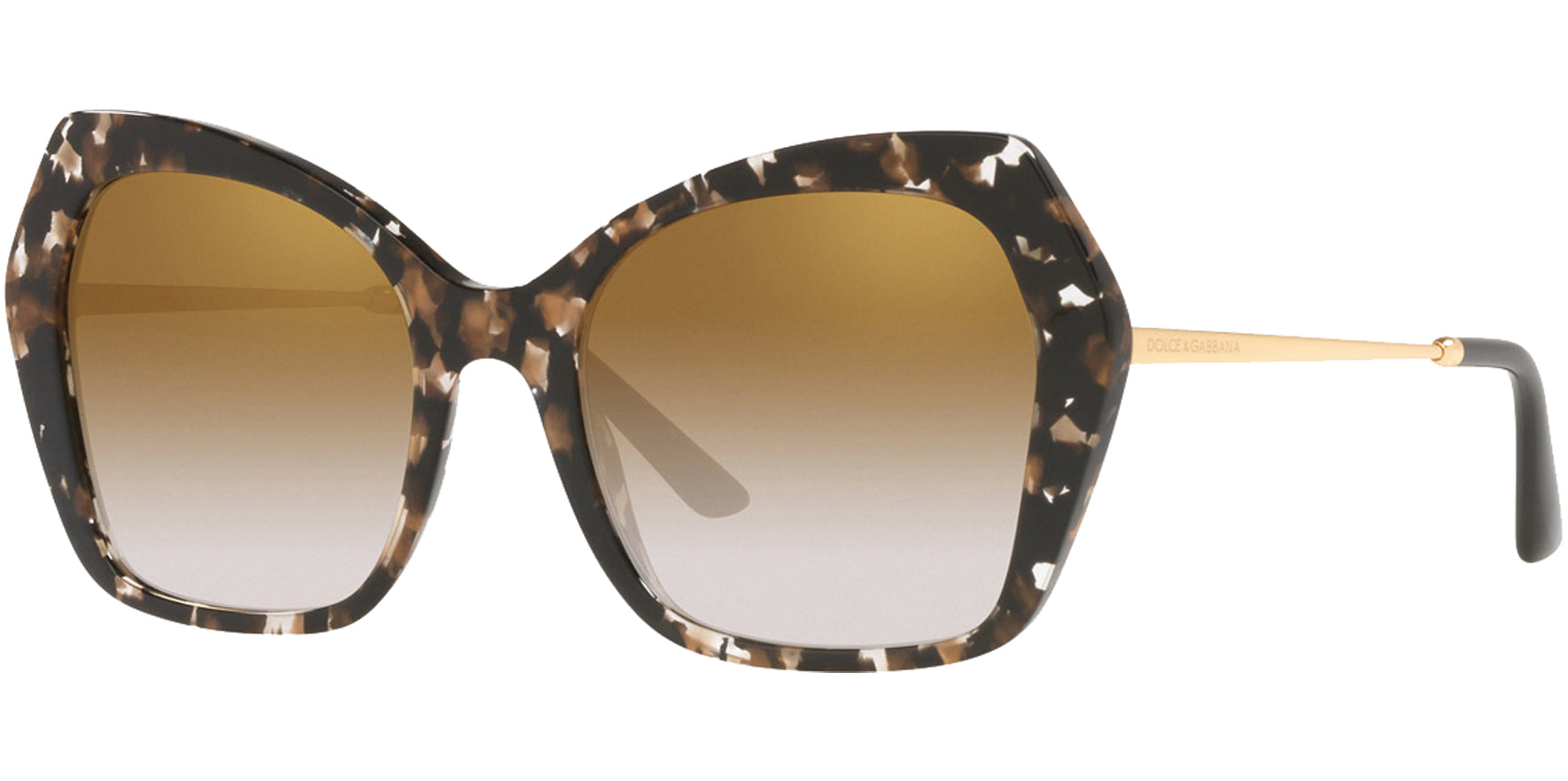 Dolce & Gabbana Cube Black Geometric Butterfly w/ Mirror Lens