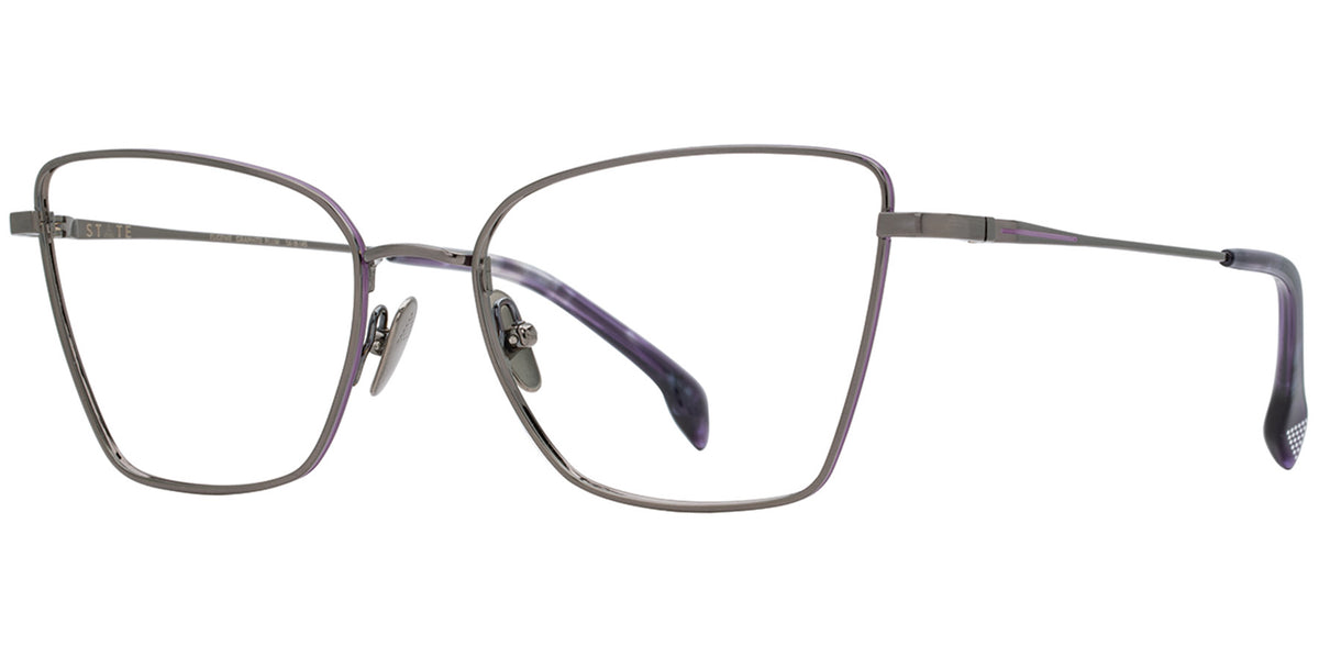 STATE Optical Co. Eugenie Titanium Geometric Cat-Eye Eyeglasses