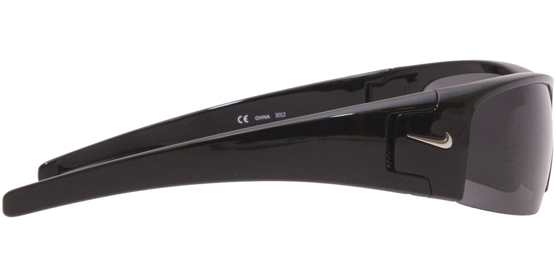 Nike Diverge Shiny Black Semi-Rimless Wrap w/ Max Optics Lens
