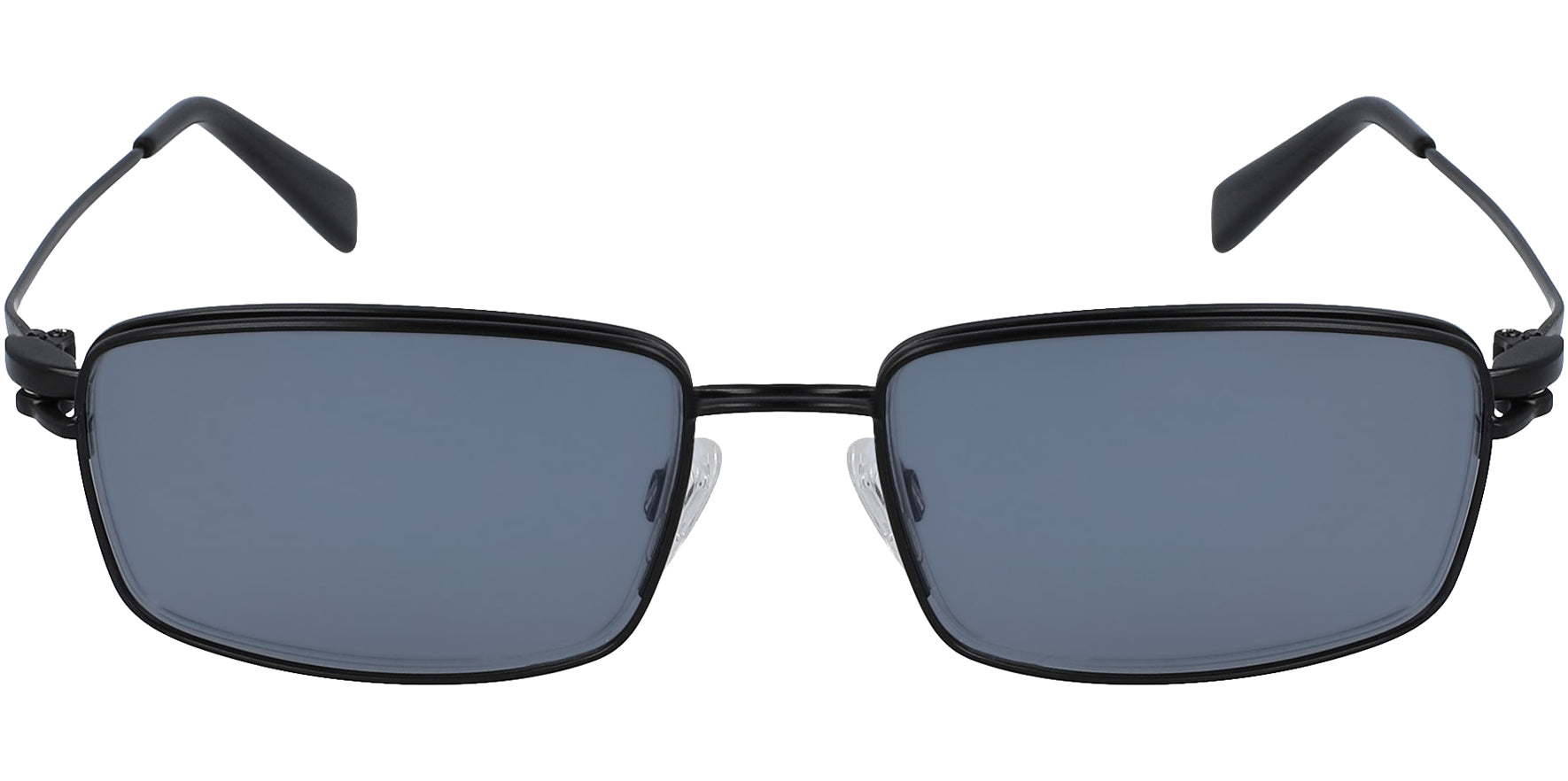 Flexon Black Semi-Rimless Flexible Titanium Eyeglass Frames w/ Polarized Clip On Lens - Eyedictive