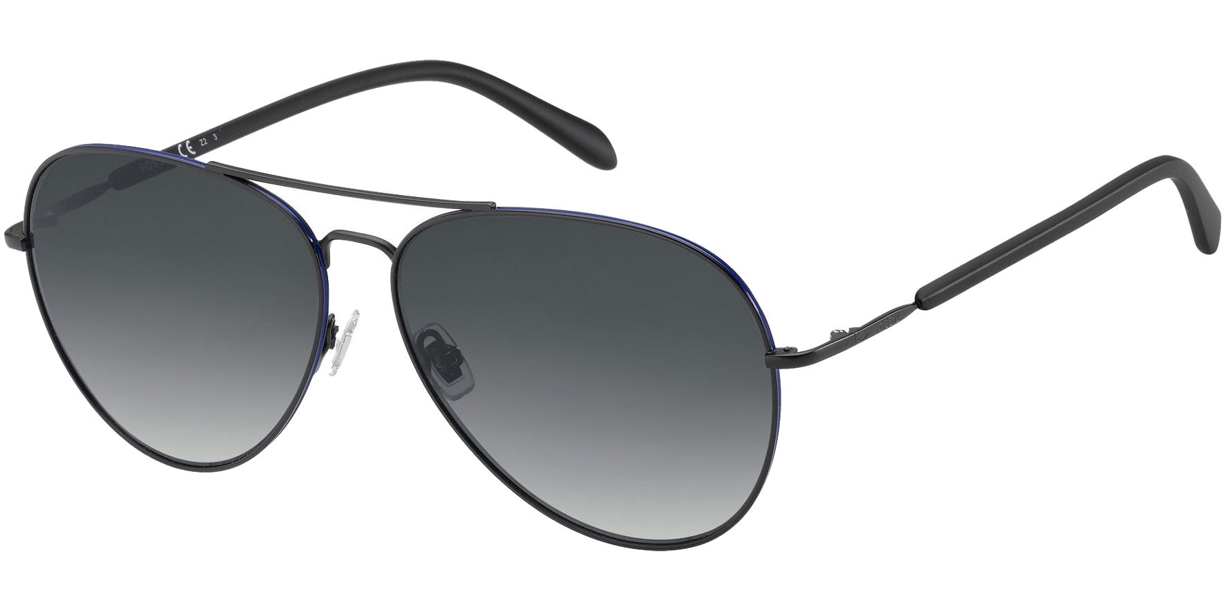 Fossil Stainless Steel Aviator w/ Gradient Lens