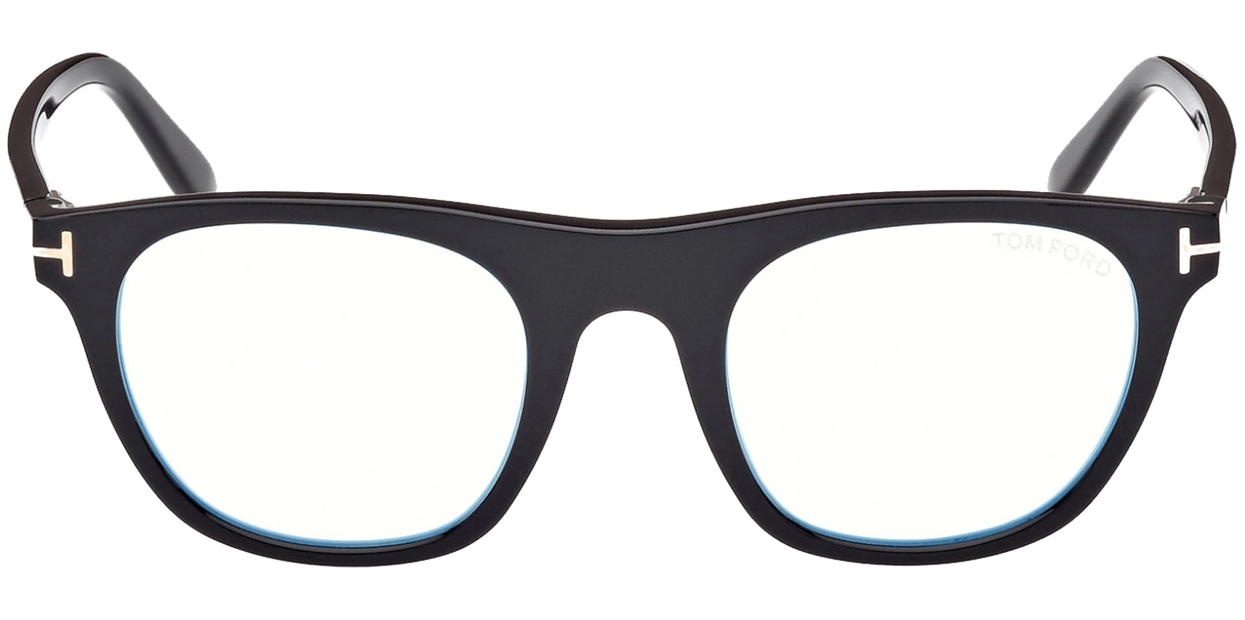 Tom Ford Blue Block Rounded Eyeglass Frame w/ Clip-On Sun Lens - Eyedictive