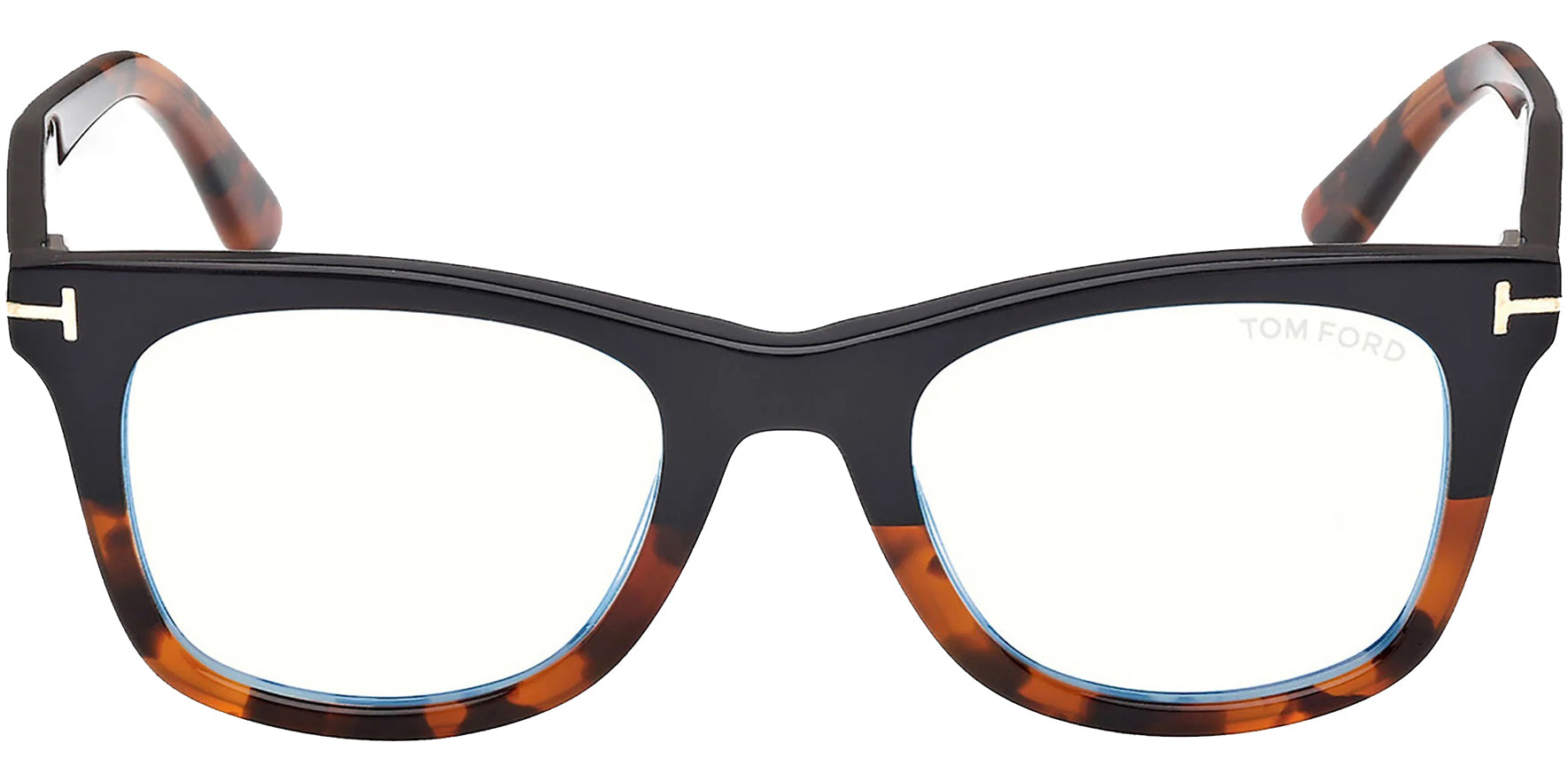 Tom Ford Blue Block Soft Square Eyeglasses w/ Clip-On Lens