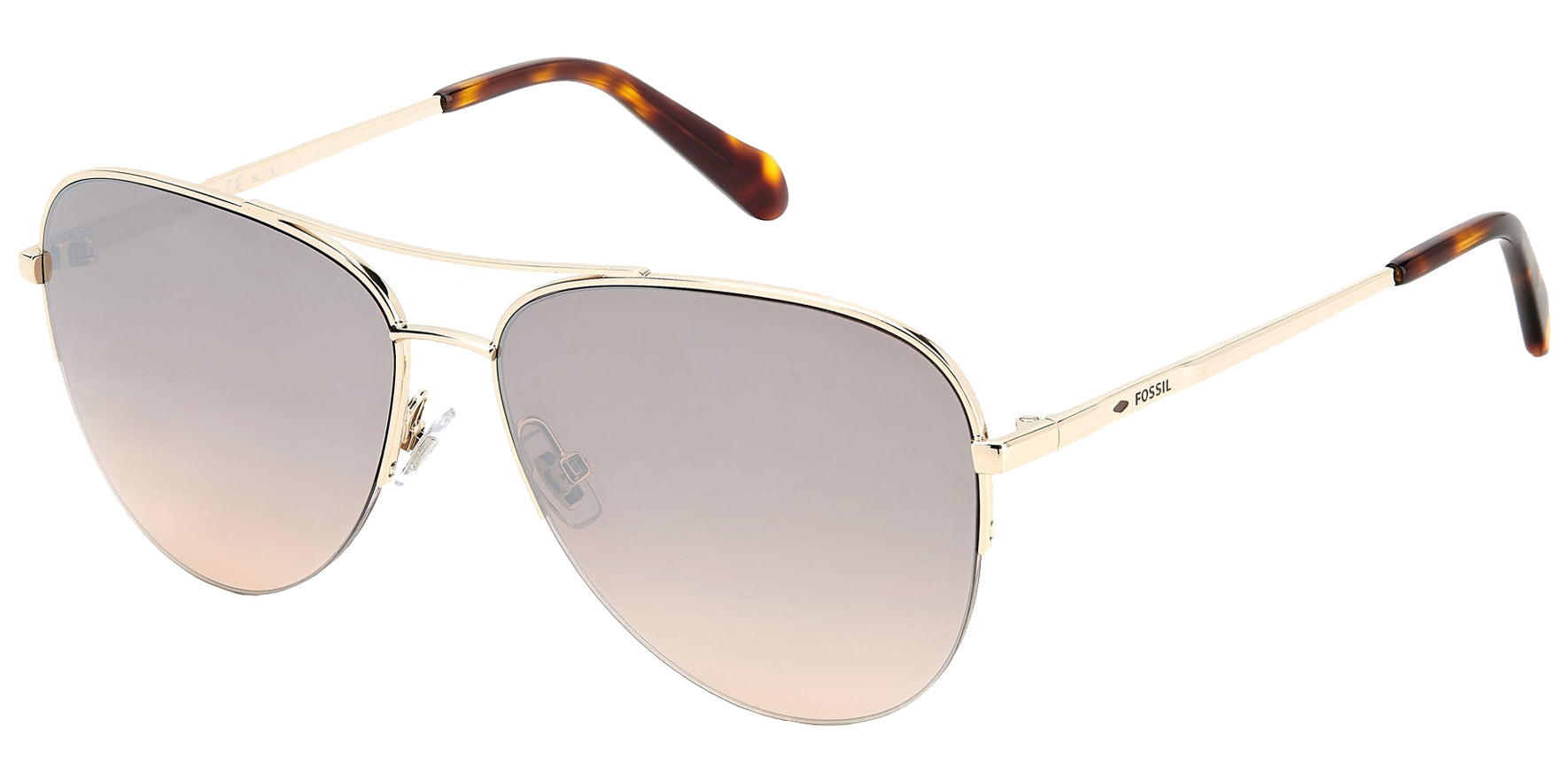 Fossil Tiana Semi-Rimless Aviator w/ Gradient Lens