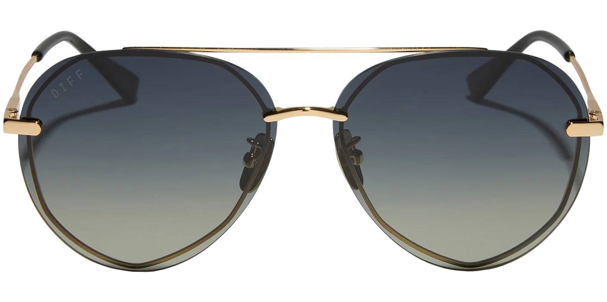 Diff Lenox Polarized Stainless Steel Aviator w/ Gradient Lens