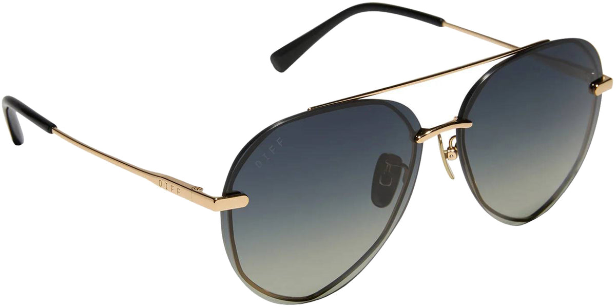 Diff Lenox Polarized Stainless Steel Aviator w/ Gradient Lens