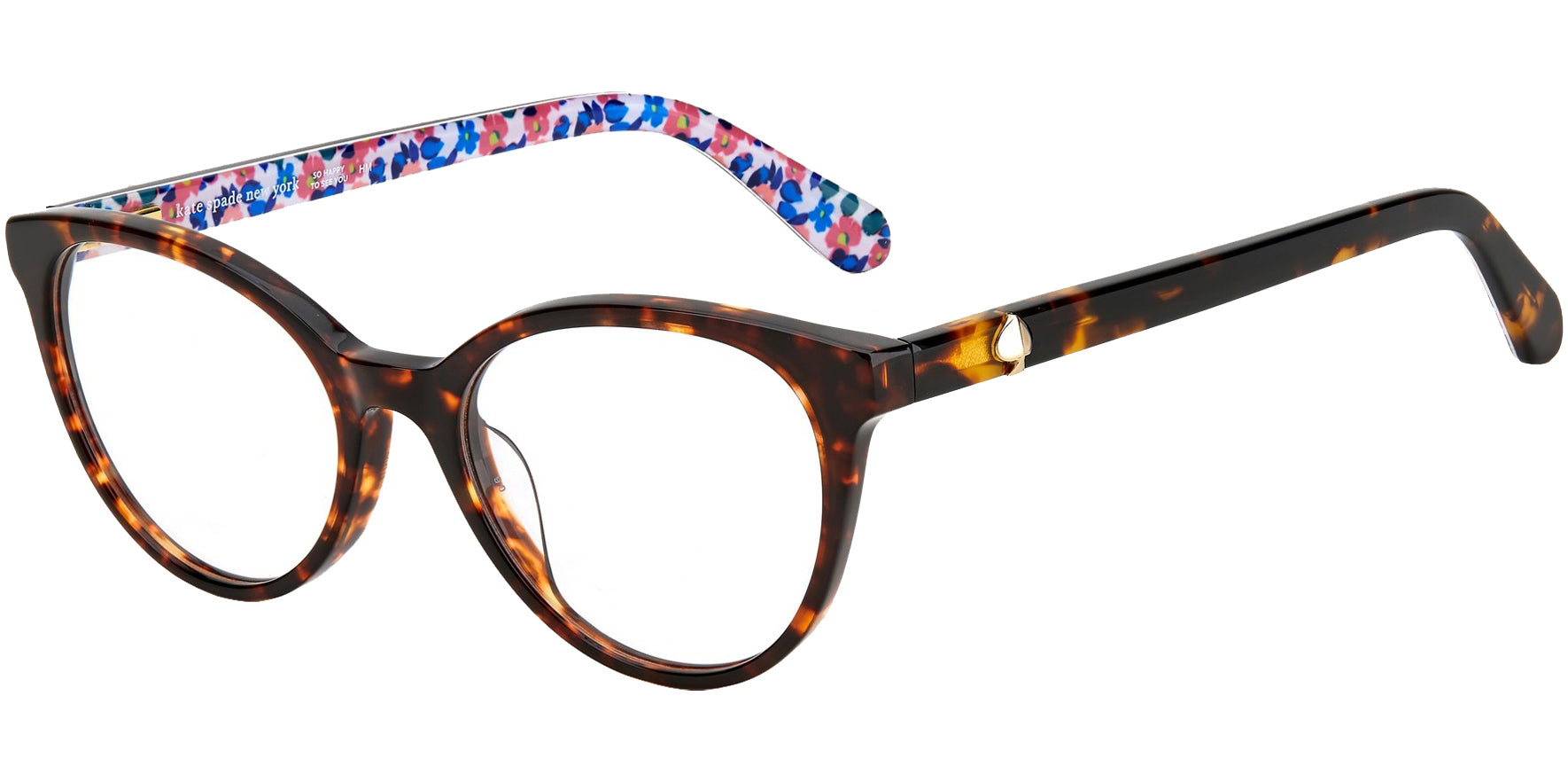 Kate Spade Gela Rounded Cat-Eye Eyeglass Frame w/ Spring Hinges