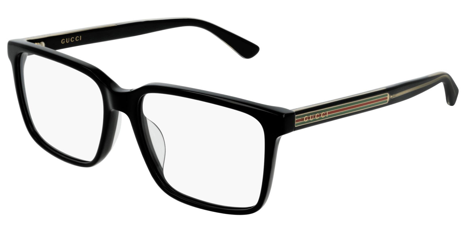 Gucci Squared Eyeglasses w/Sylvie Motif Temples