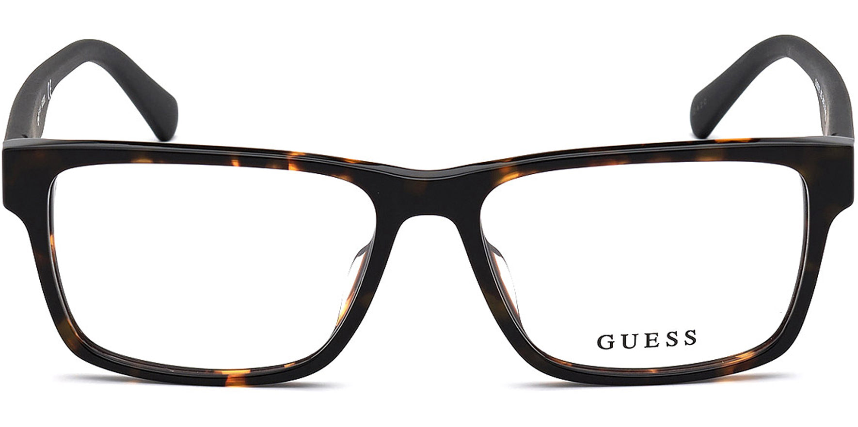 Guess Dark Havana Square Eyeglass Frames w Spring/Flex Hinges