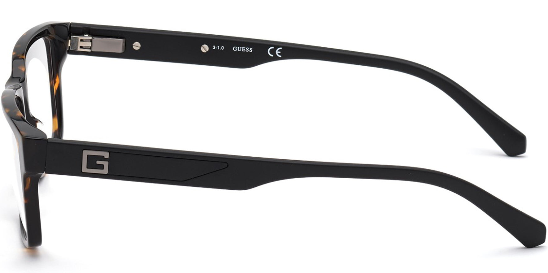 Guess Dark Havana Square Eyeglass Frames w Spring/Flex Hinges