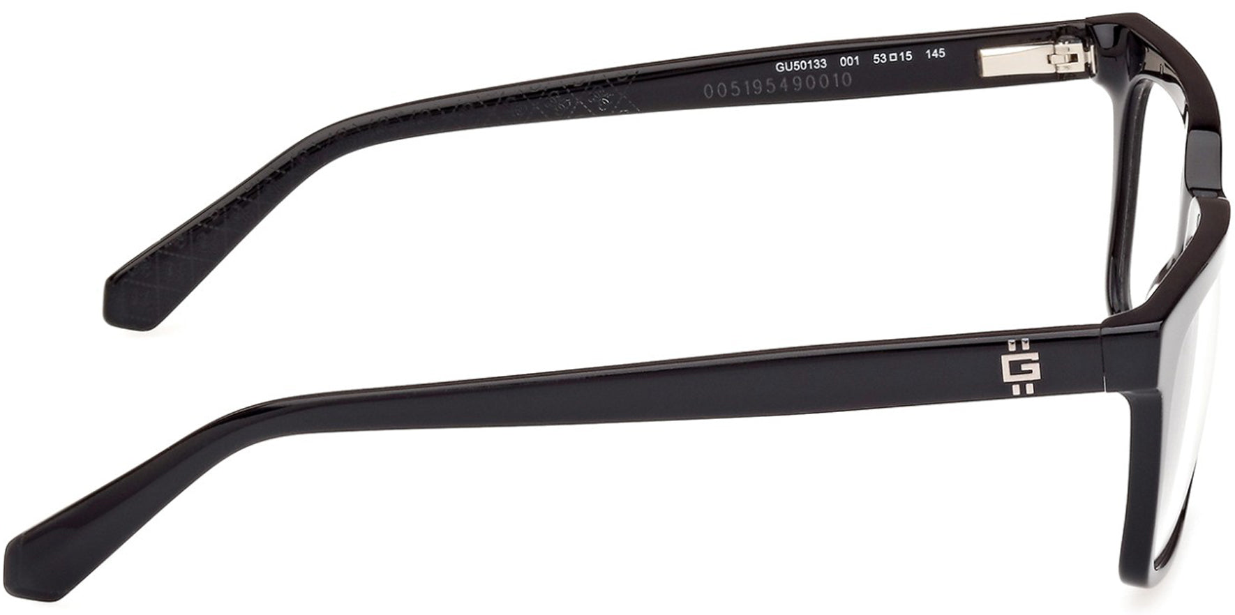 Guess Square Shiny Black Square Eyeglass Frames w/ Spring/Flex Hinges