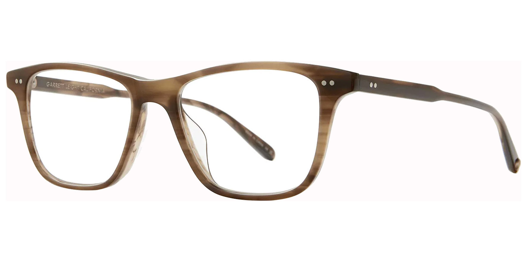 Garrett Leight Hayes Square Eyeglasses w/ Rivet Detailing