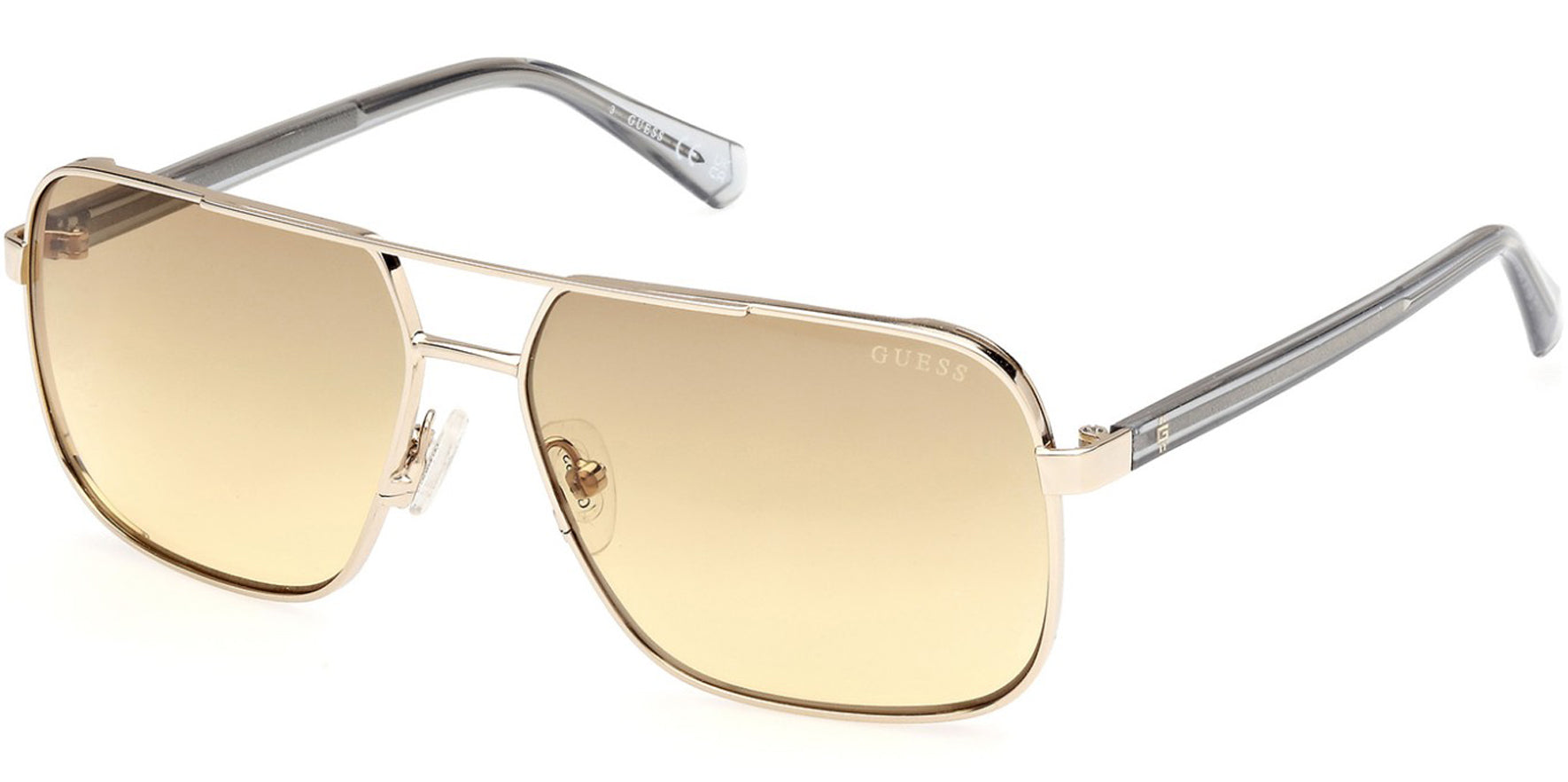 Guess Slim Gold-Tone Navigator Sunglasses w/ Gradient Lens