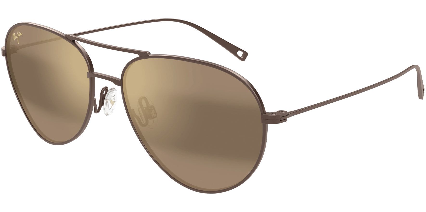 Maui Jim Walaka Polarized Titanium Aviator w/ Mirror Lens