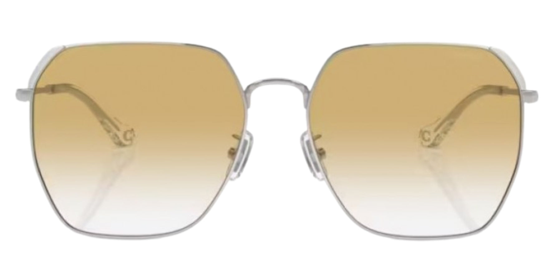 Coach Shiny Silver Oversized Square Mod w/ Gradient Lens - Eyedictive
