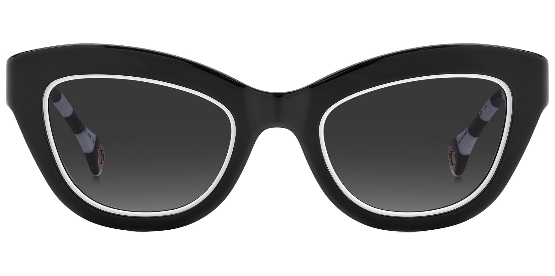 Carolina Herrera Striped Temple Two-Tone Cat Eye