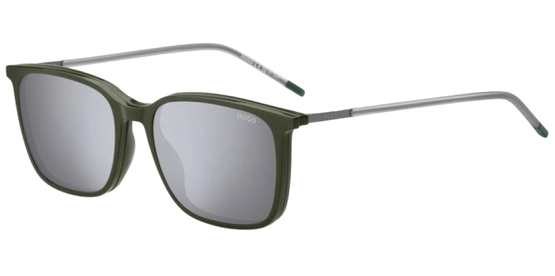 HUGO by Hugo Boss Slim Square Eyeglasses w/ Clip-on Mirrored Sun Lens