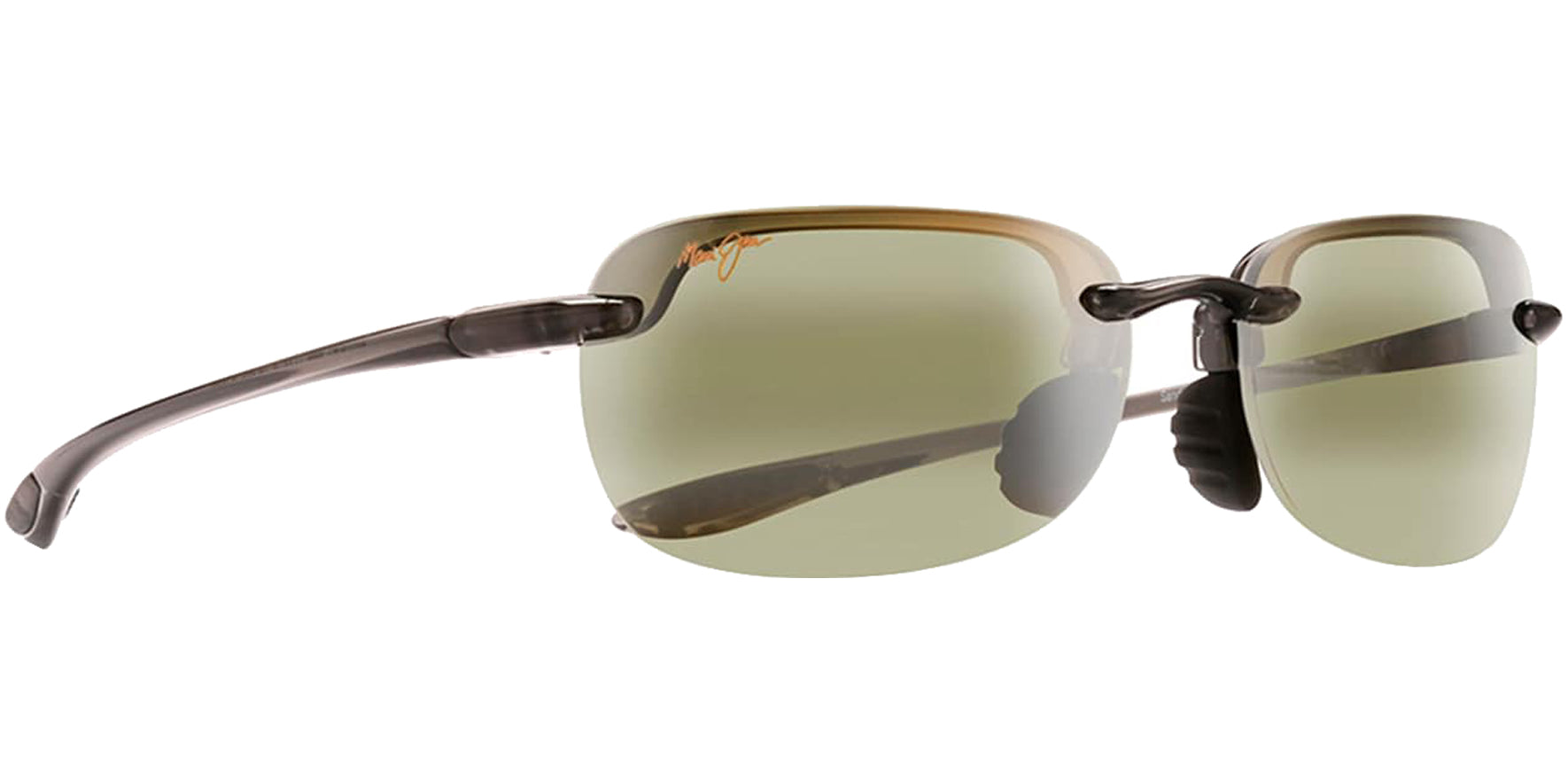 Maui Jim Sandy Beach Polarized Translucent Smoke Grey Rimless Wrap