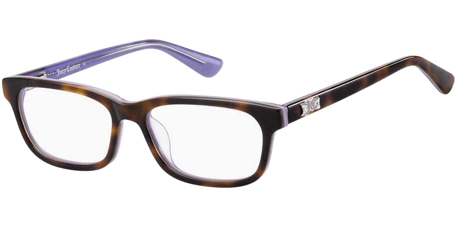 Juicy Couture Child Fit Soft Rectangle Eyeglasses w/ Flex Hinges