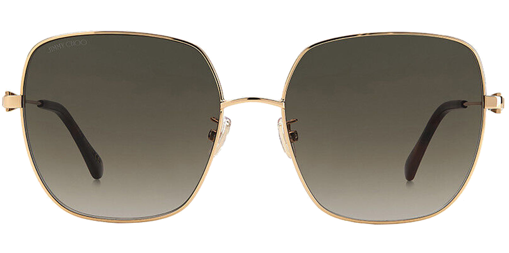 Jimmy Choo Kori Gold-Tone/Havana Oversize Square - Eyedictive