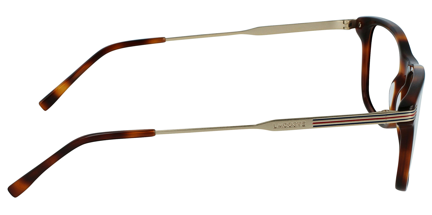 Lacoste Havana Rectangular Eyeglass Frames - Eyedictive