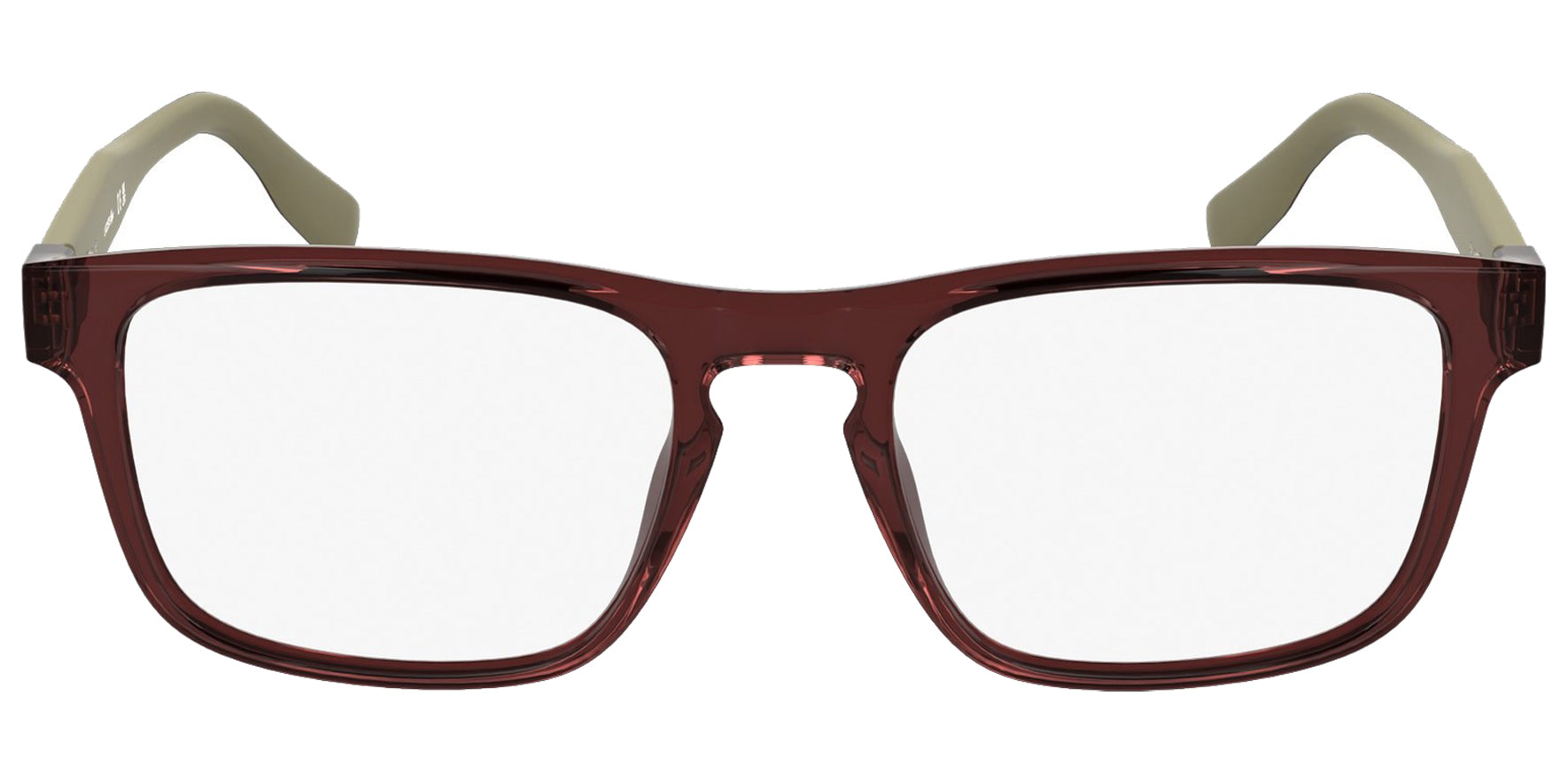 Lacoste Transparent Rectangle Eyeglass Frames w/ Spring Flex Temples