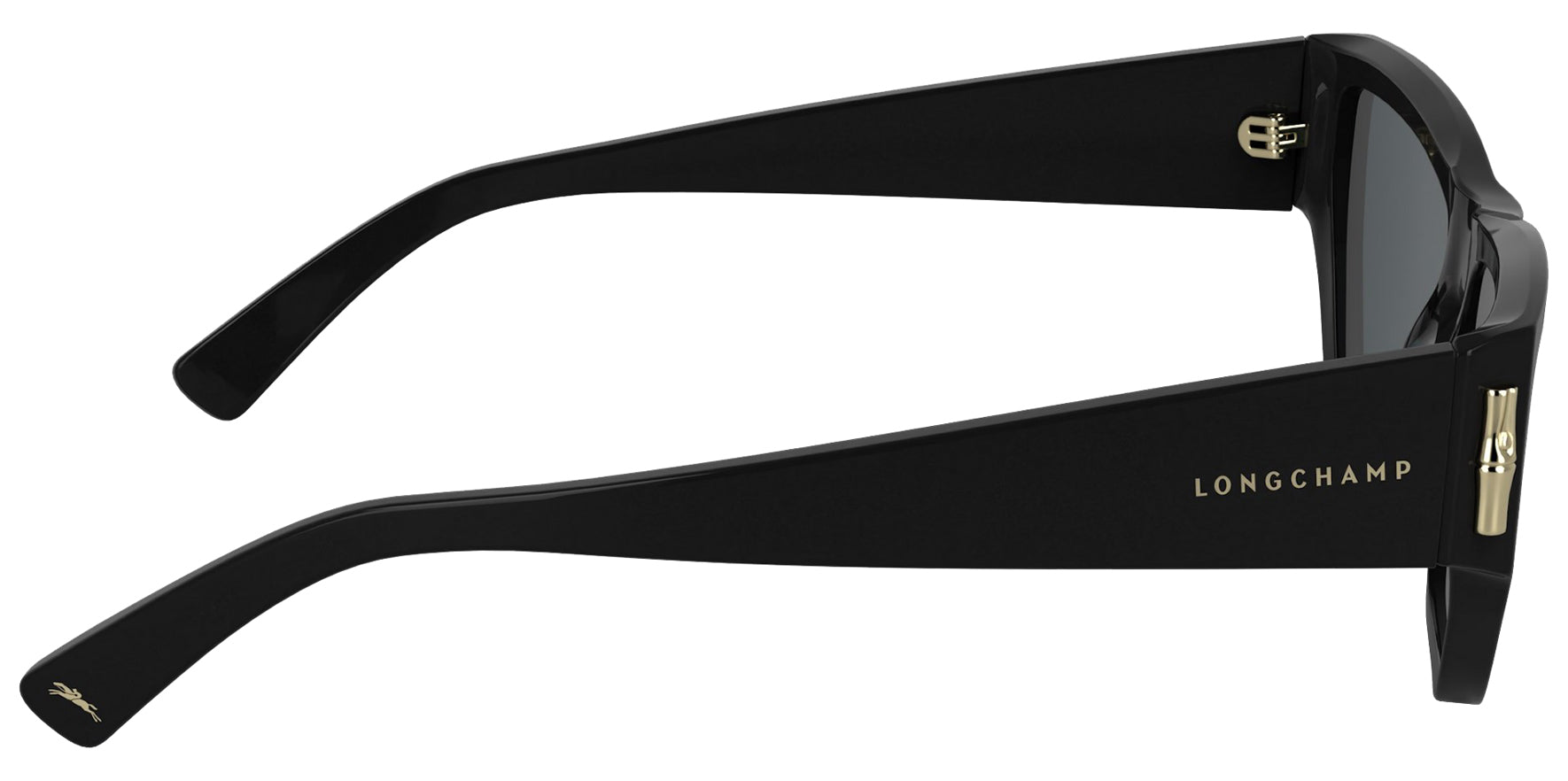 Longchamp Black Geometric Cat Eye w/ 5-Barrel Steel Hinges