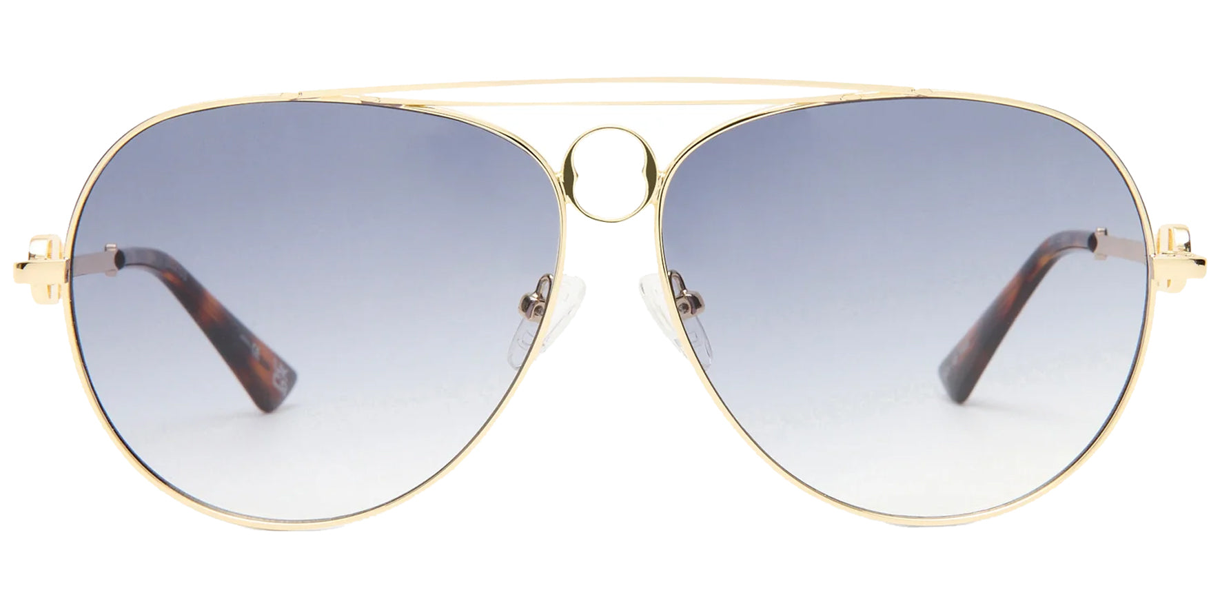 Le Specs Abracadabra Gold-Tone Aviator w/ Tortoise Tips