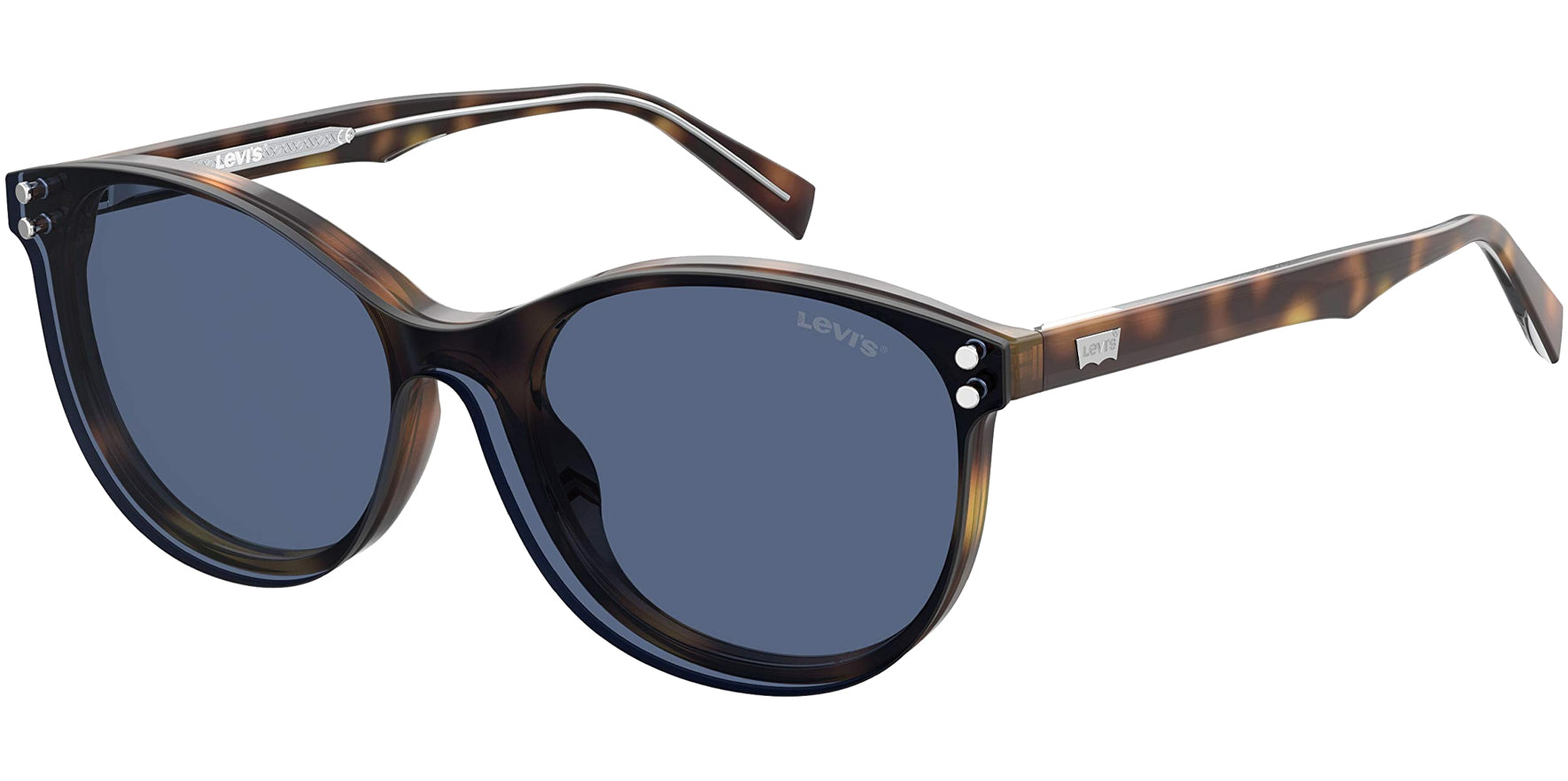 Levi's Rounded Cat-Eye Eyeglass Frames w/ Clip-On Shade - Eyedictive