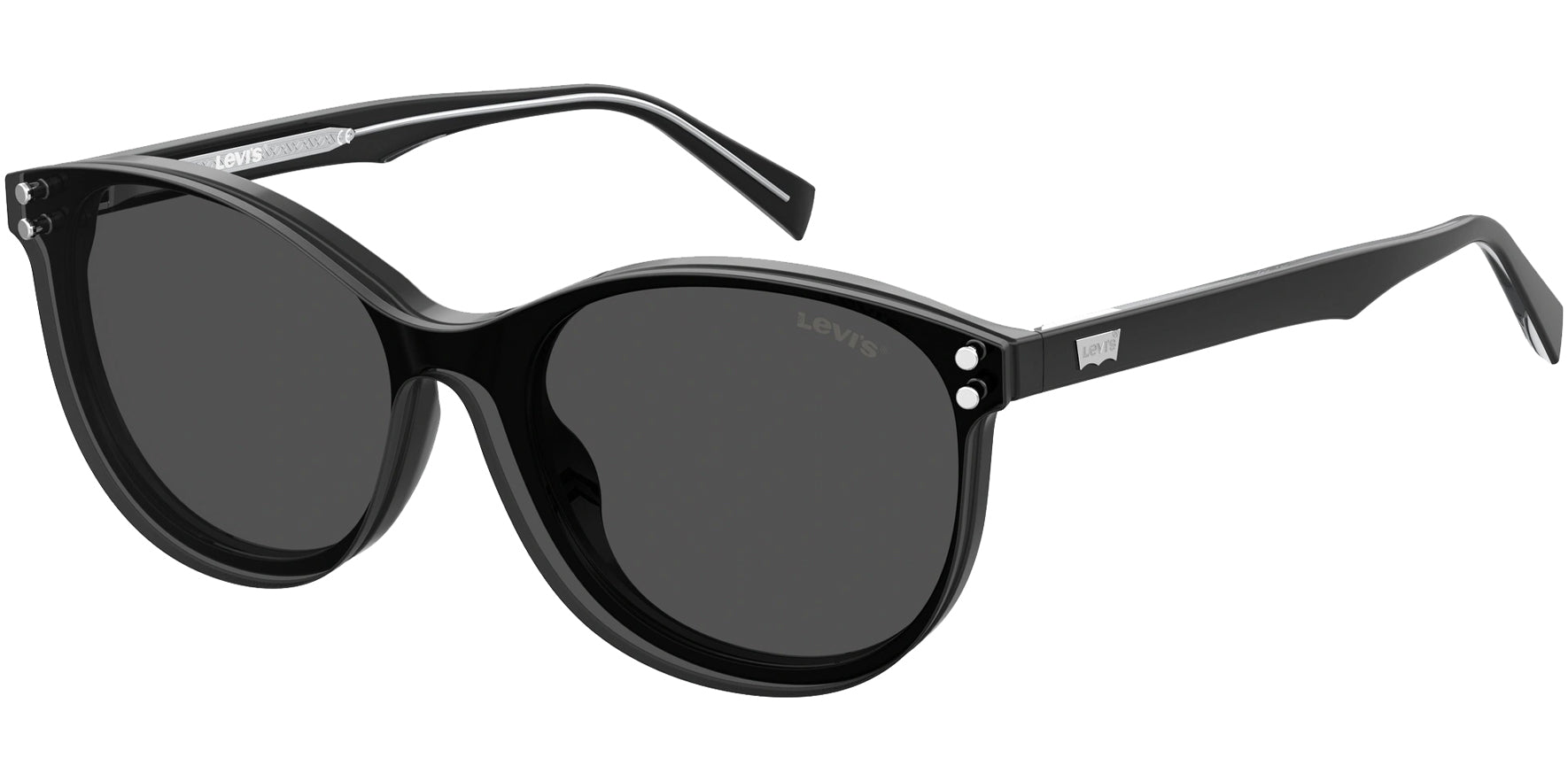 Levi's Rounded Cat-Eye Eyeglass Frames w/ Clip-On Shade - Eyedictive