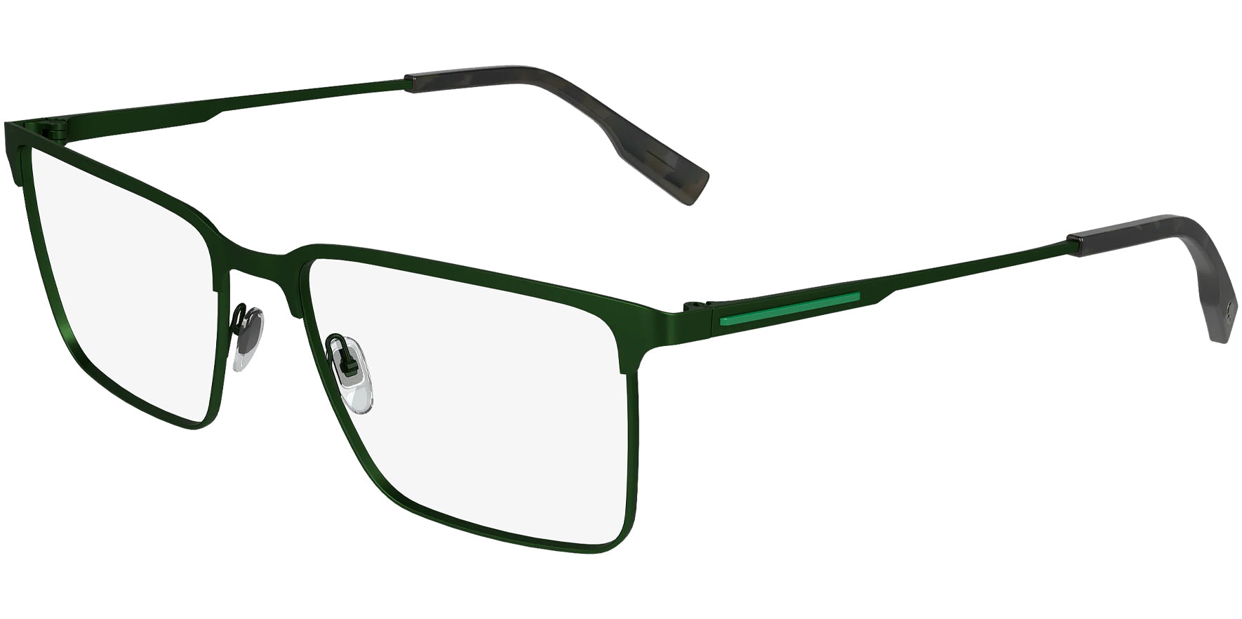Lacoste Green Rectangle Eyeglass Frames w/ Spring Flex Hinges