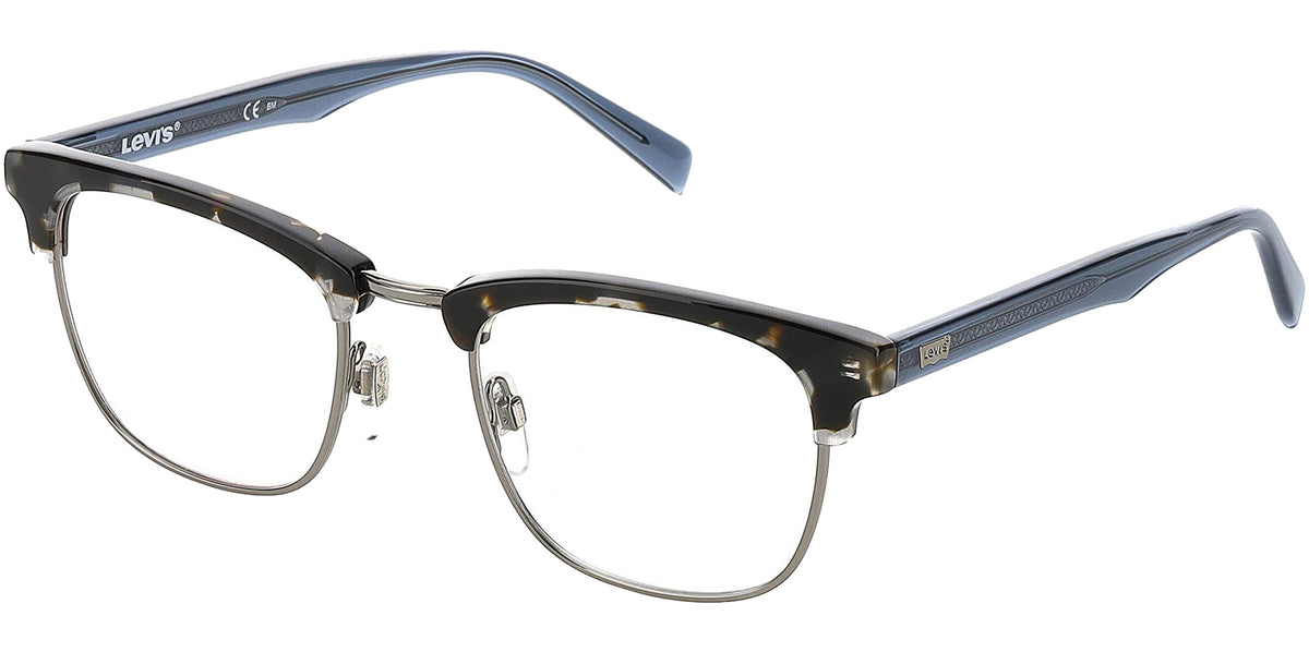 Levi's Soft Square Stainless Steel Brow-Line Eyeglasses