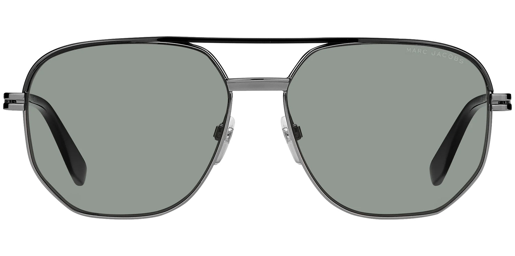 Marc Jacobs Ruthenium/Black Geometric Pilot - Eyedictive