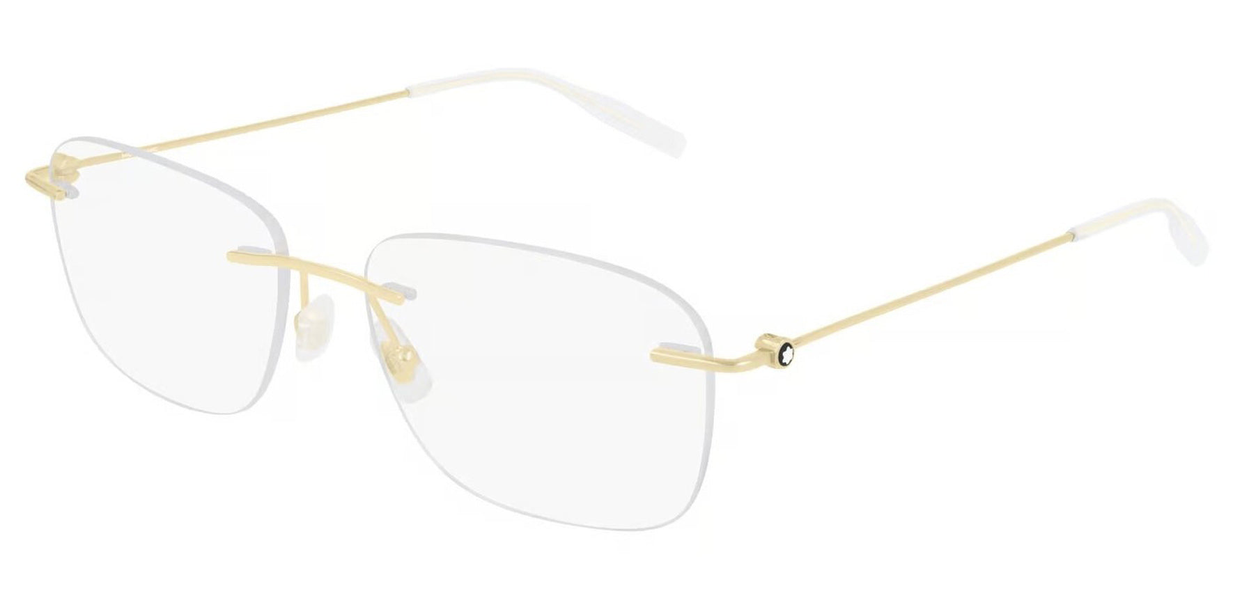 Mont Blanc Rimless Rectangular Eyeglass Frames w/ Slim Temples