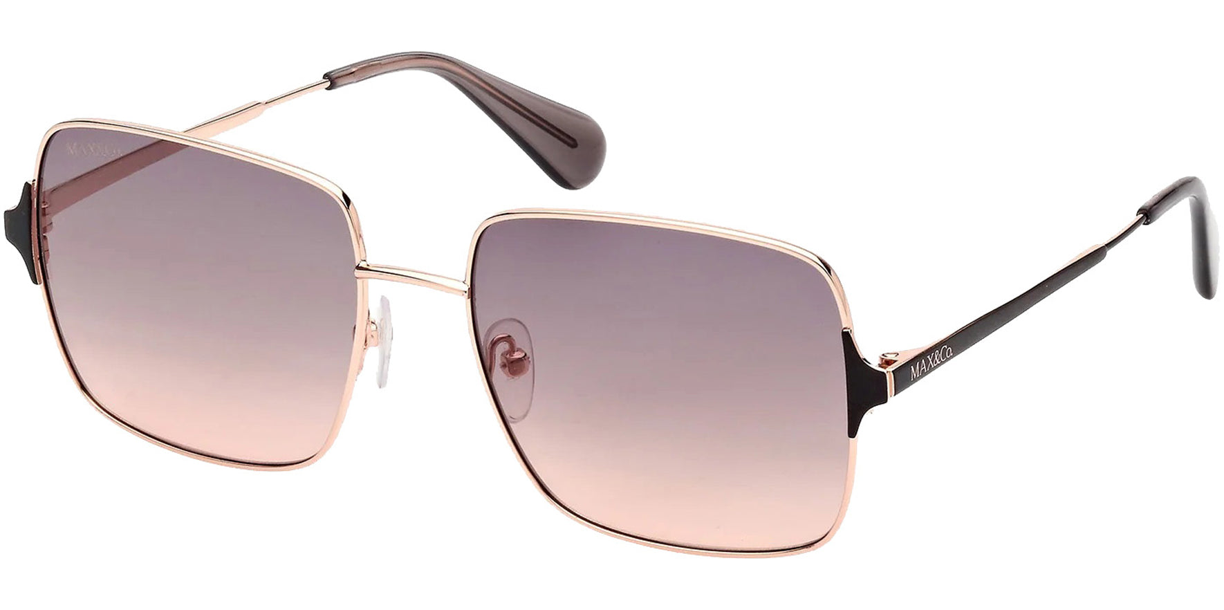 Max & Co Slim Metal Square w/ Acetate Temple Tips