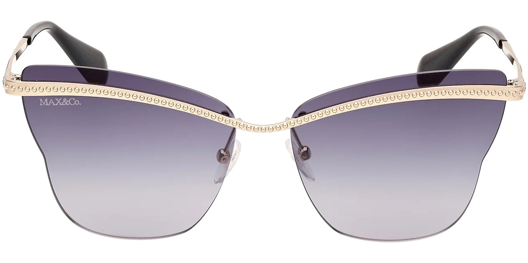 Max & Co Gold-Tone Rimless Butterfly w/ Gradient Lens