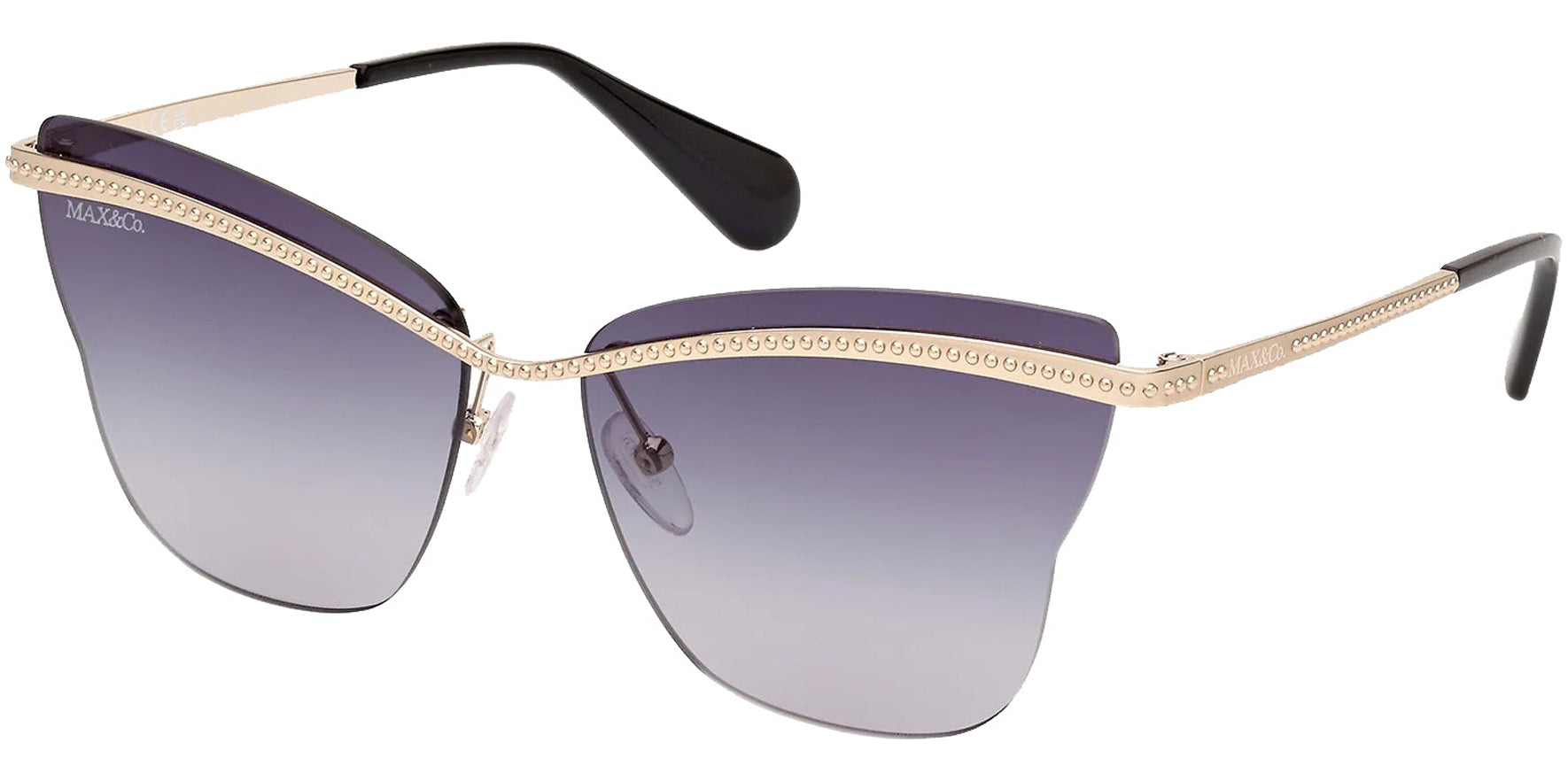 Max & Co Gold-Tone Rimless Butterfly w/ Gradient Lens