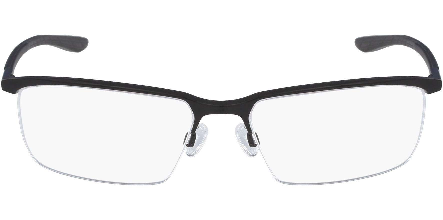 Nike Optical Black Semi-Rimless Titanium Brow Bar Eyeglass Frames - Eyedictive