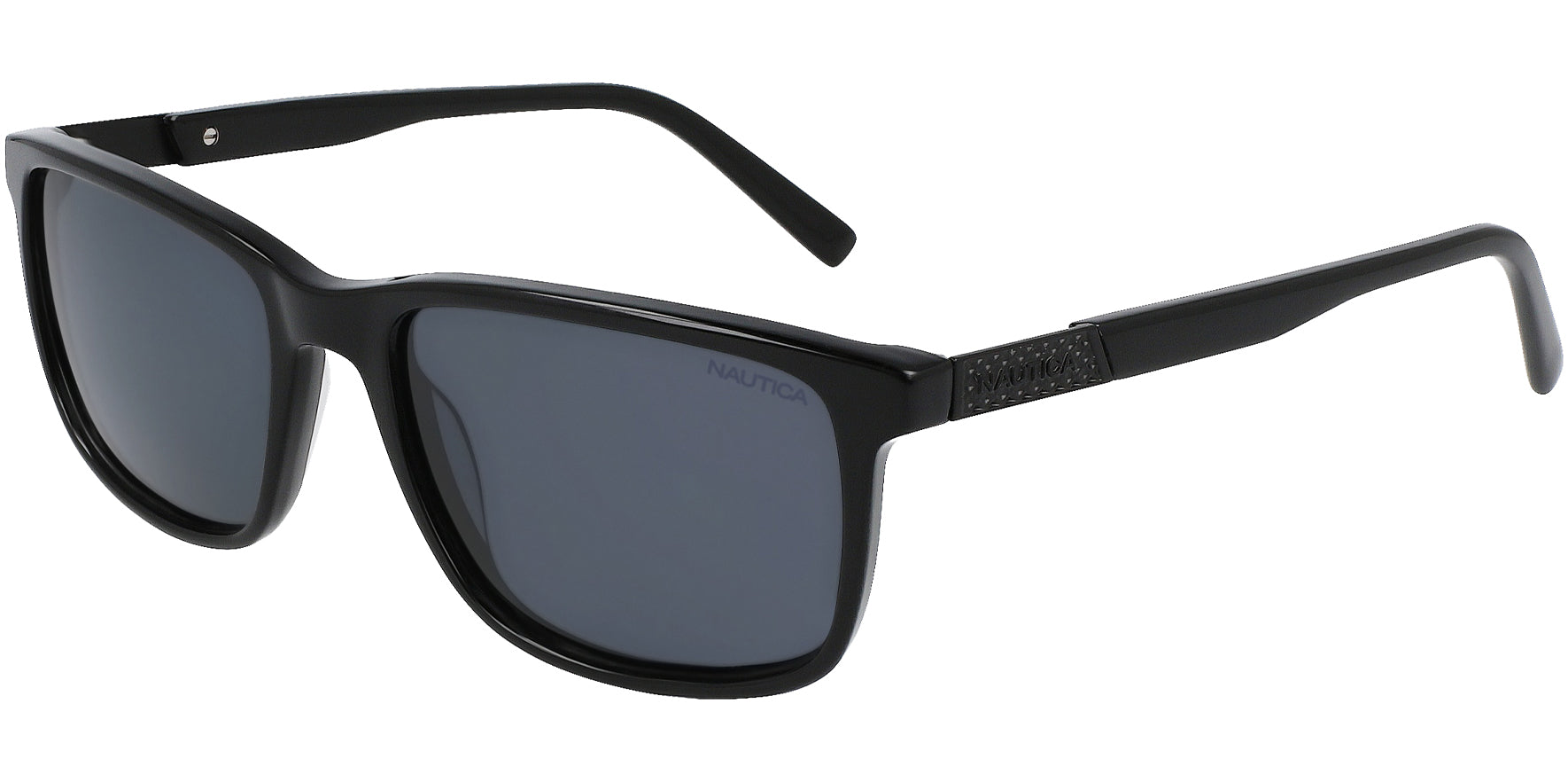 Nautica Men's Black Square Sunglasses w/ Steel Hinges