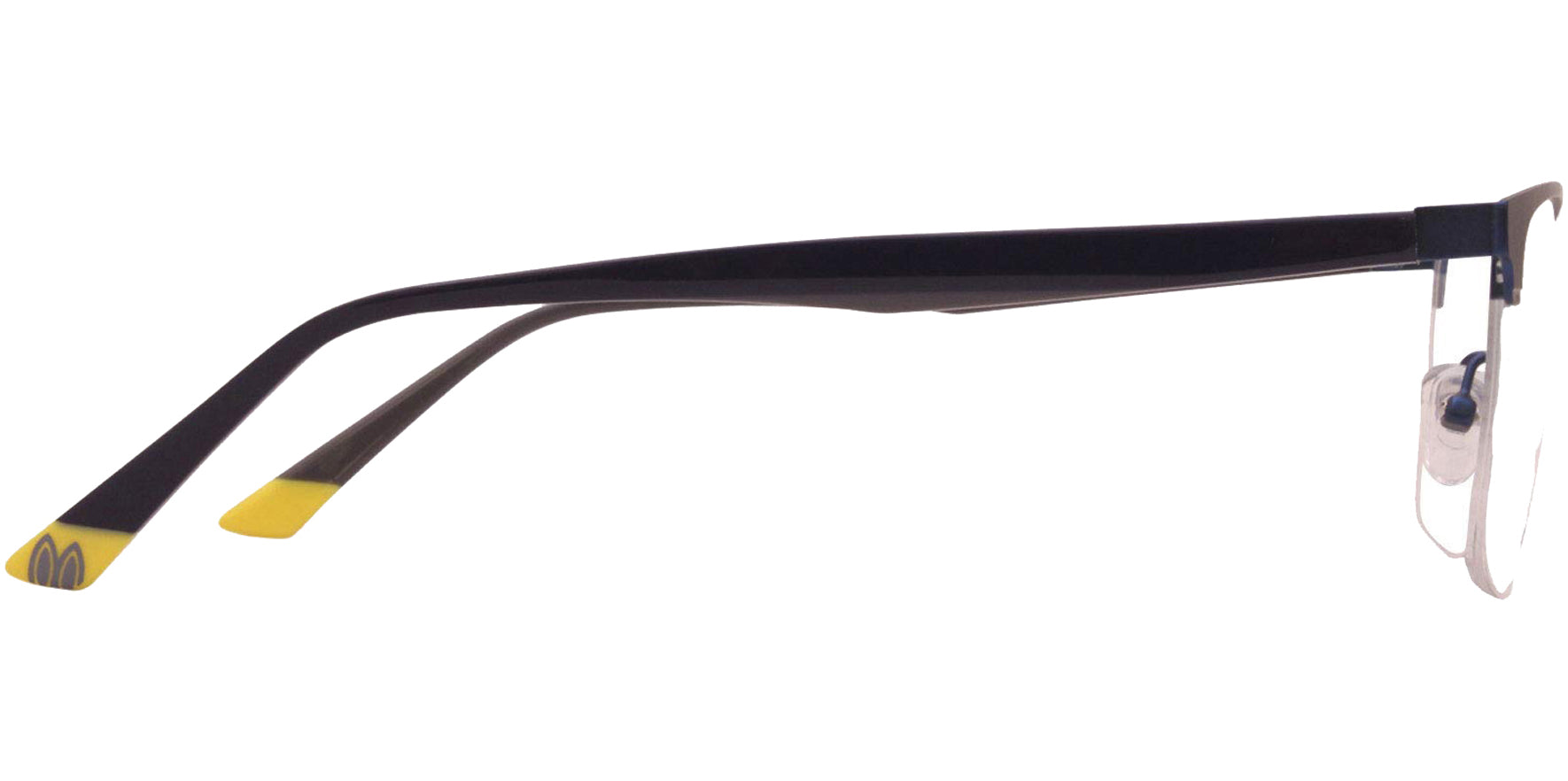 Psycho Bunny Semi-Rimless Square Eyeglass Frames w/ Spring Flex Hinges