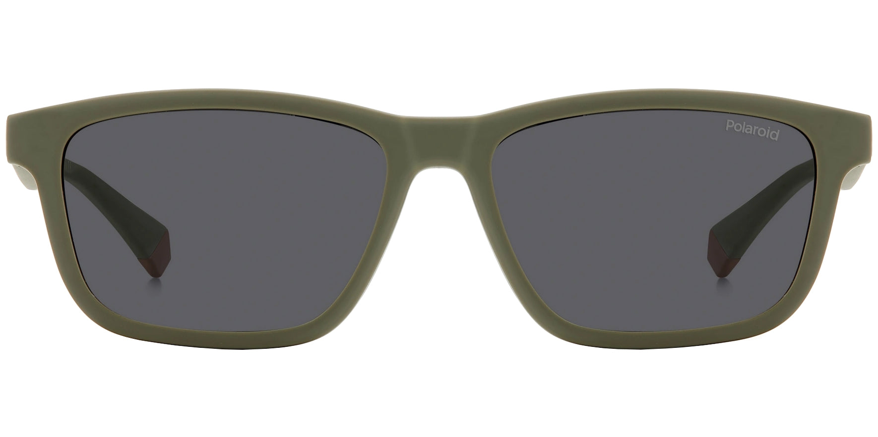 Polaroid Matte Green Square Eyeglass Frames w/ Polarized Clip-On Lens - Eyedictive