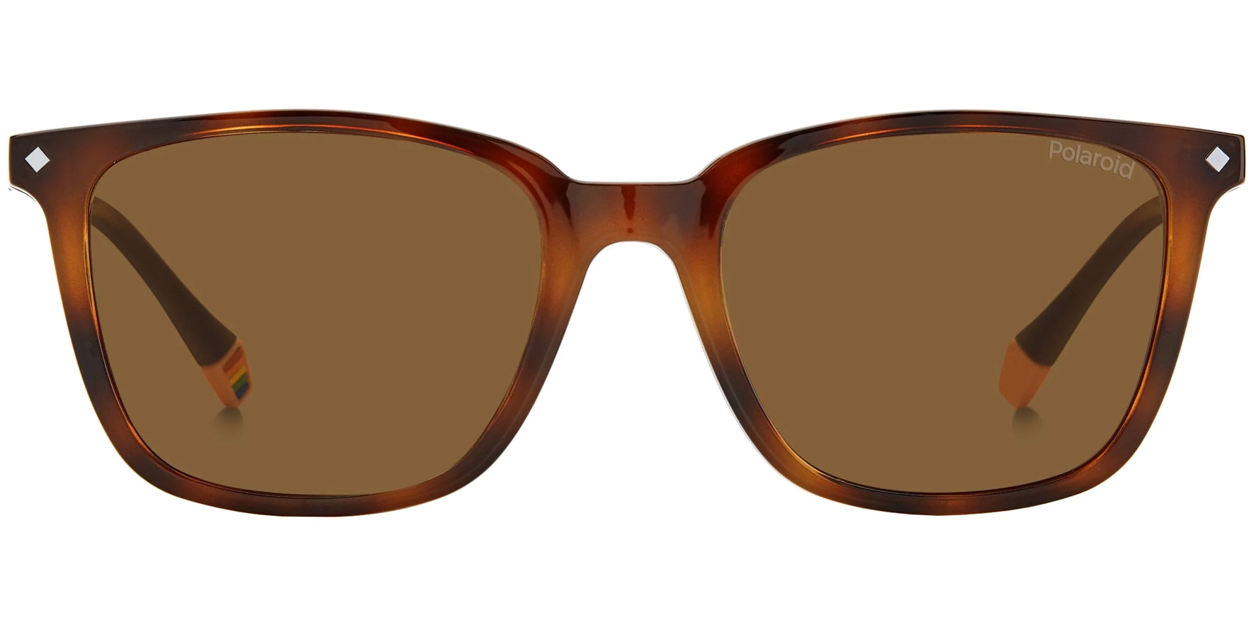 Polaroid Havana Square Eyeglass Frames w/ Polarized Clip-On Lens - Eyedictive