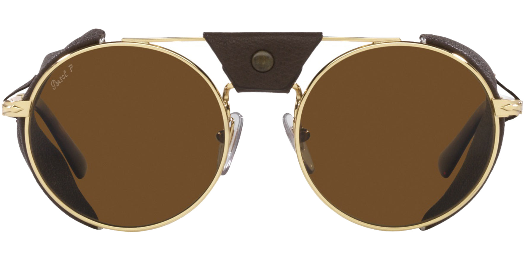 Persol Protector Polarized Round Aviator Gold-Tone w/ Glass Lens