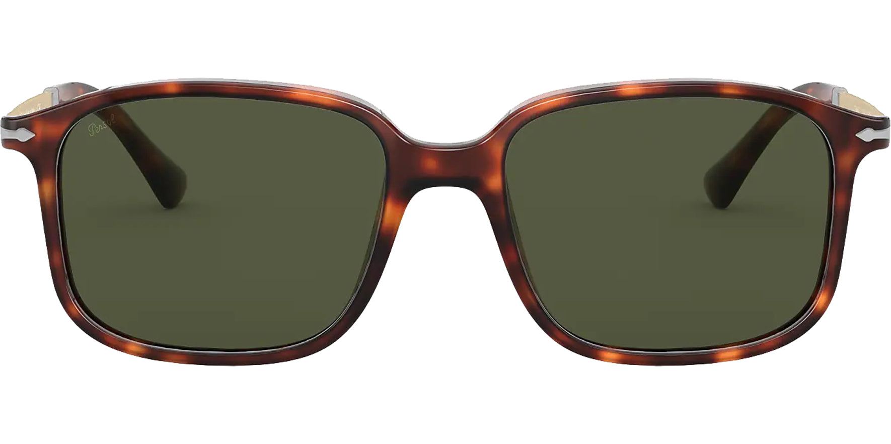 Persol Havana/Green Modern Square w/ Glass Lens - Eyedictive