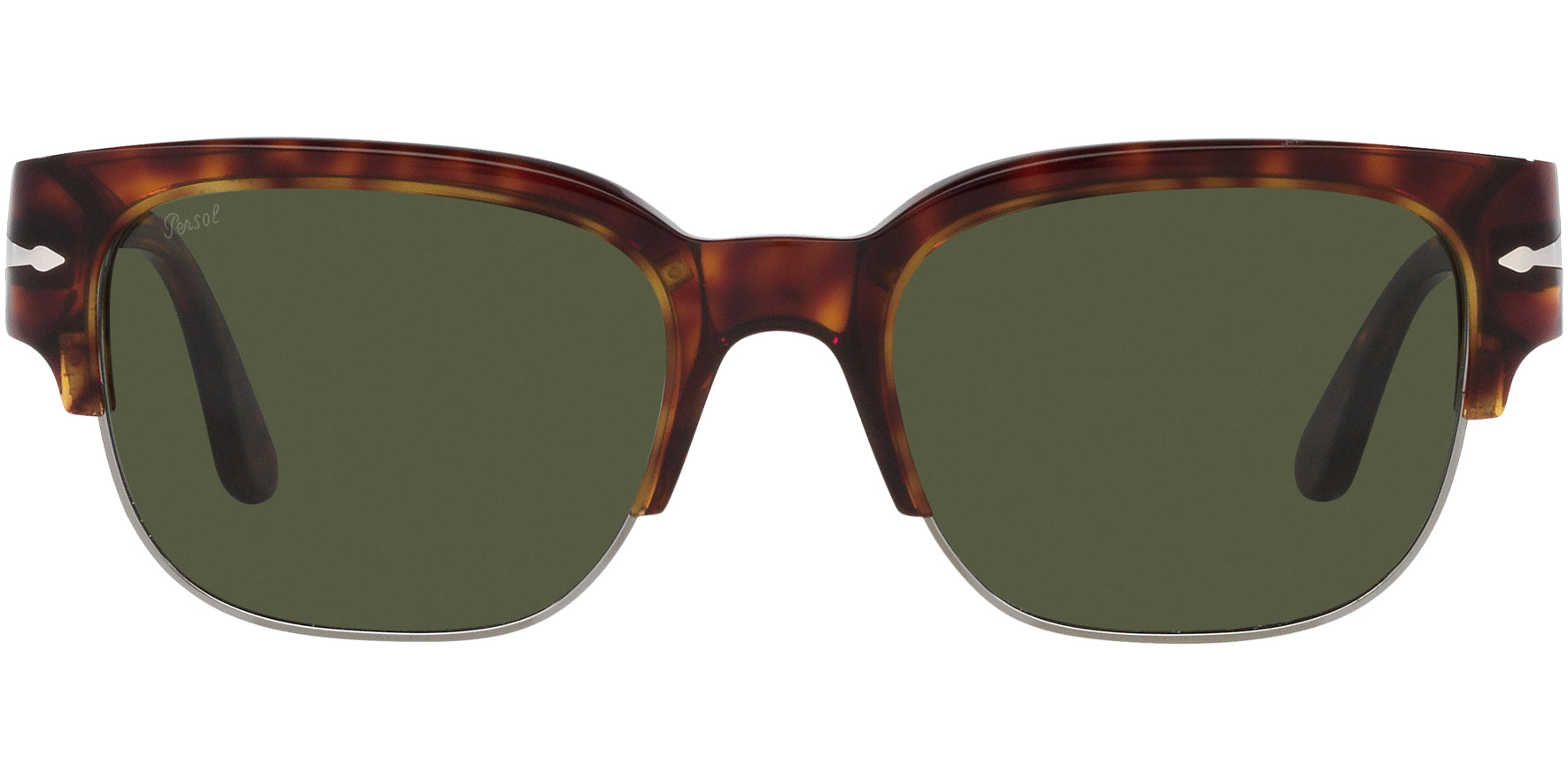 Persol Tom Havana Browline Square w/ Glass Lens