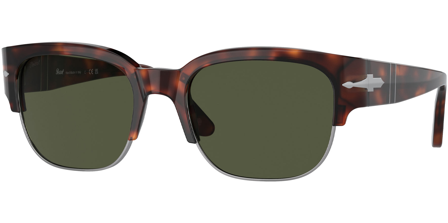 Persol Tom Havana Browline Square w/ Glass Lens